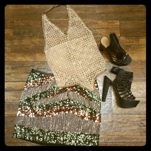 H&M Sequins Micro Mini